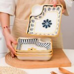 4-Piece Dumpling Plate Set with Dipping Sauces